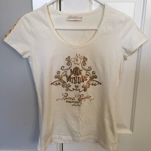 Gold white t shirt from Italy